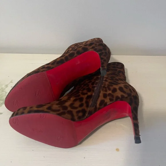 Christian Louboutin Brown Leopard Ankle Boots - Picture 5 of 6